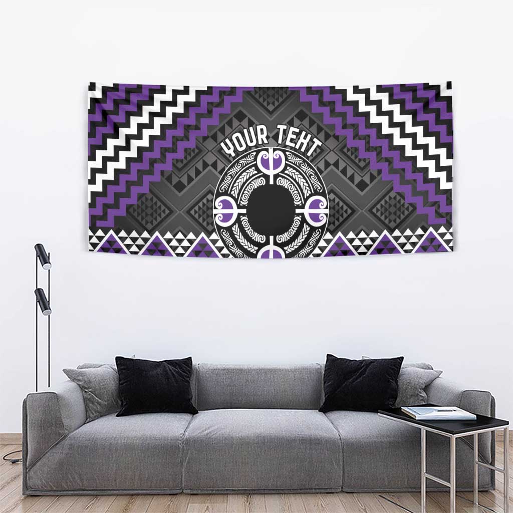 Personalised Aotearoa Niho Taniwha Motif Tapestry Violet Style