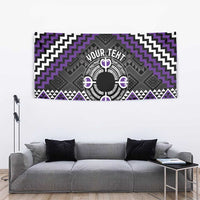 Personalised Aotearoa Niho Taniwha Motif Tapestry Violet Style