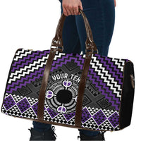 Personalised Aotearoa Niho Taniwha Motif Travel Bag Violet Style - Polynesian Pride