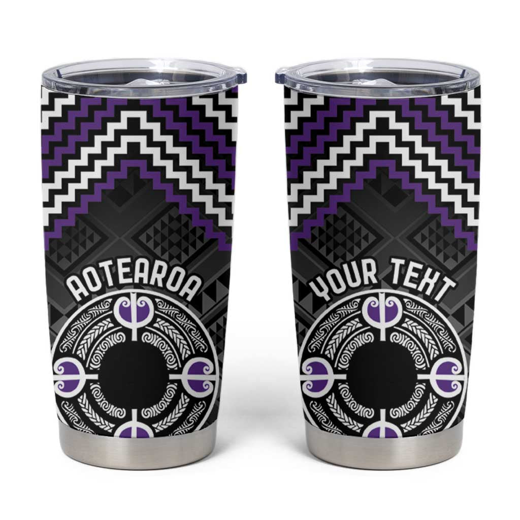 Personalised Aotearoa Niho Taniwha Motif Tumbler Cup Violet Style LT9 Violet - Polynesian Pride