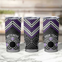 Personalised Aotearoa Niho Taniwha Motif Tumbler Cup Violet Style LT9 - Polynesian Pride