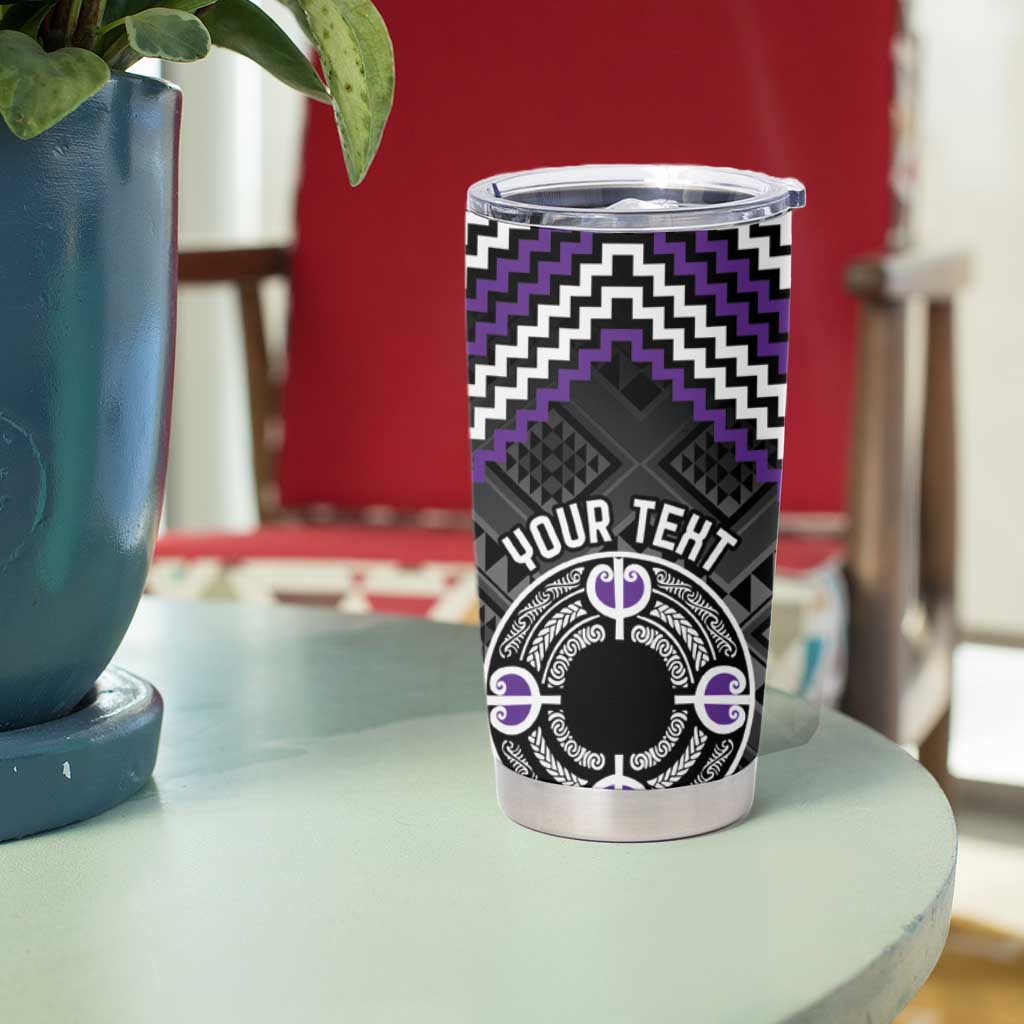 Personalised Aotearoa Niho Taniwha Motif Tumbler Cup Violet Style LT9 - Polynesian Pride