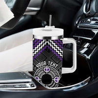 Personalised Aotearoa Niho Taniwha Motif Tumbler With Handle Violet Style LT9 - Polynesian Pride