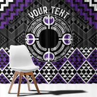 Personalised Aotearoa Niho Taniwha Motif Window Curtain Violet Style LT9 - Polynesian Pride