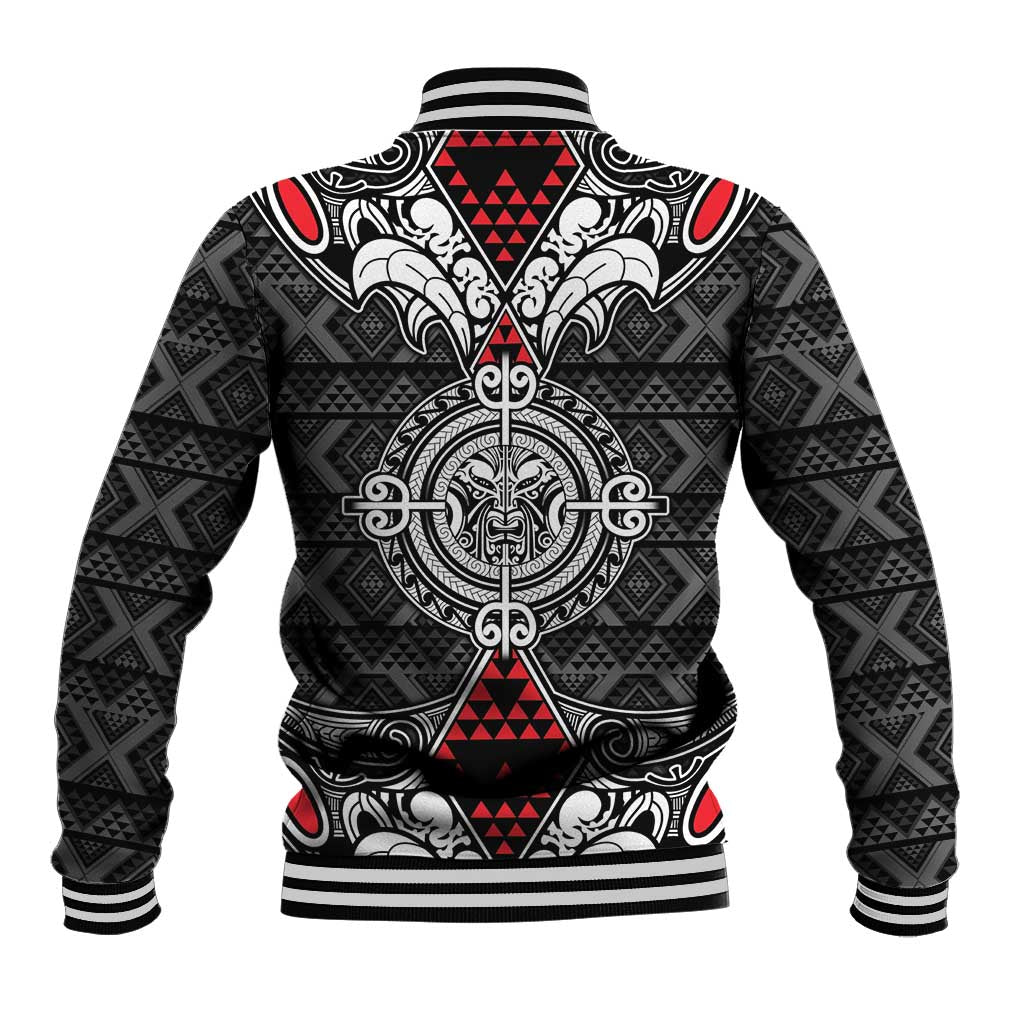 Black Aotearoa Tanilo Motif Baseball Jacket Vintage Maori New Zealand Tribal Art Pattern LT9 - Polynesian Pride