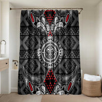 Black Aotearoa Taniko Motif Bathroom Set Vintage Maori New Zealand Tribal Art Pattern - Polynesian Pride