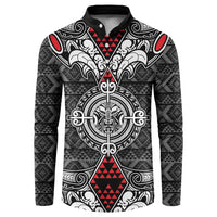 Black Aotearoa Tanilo Motif Button Sweatshirt Vintage Maori New Zealand Tribal Art Pattern LT9 Black - Polynesian Pride