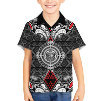 Black Aotearoa Tanilo Motif Hawaiian Shirt Vintage Maori New Zealand Tribal Art Pattern LT9 - Polynesian Pride