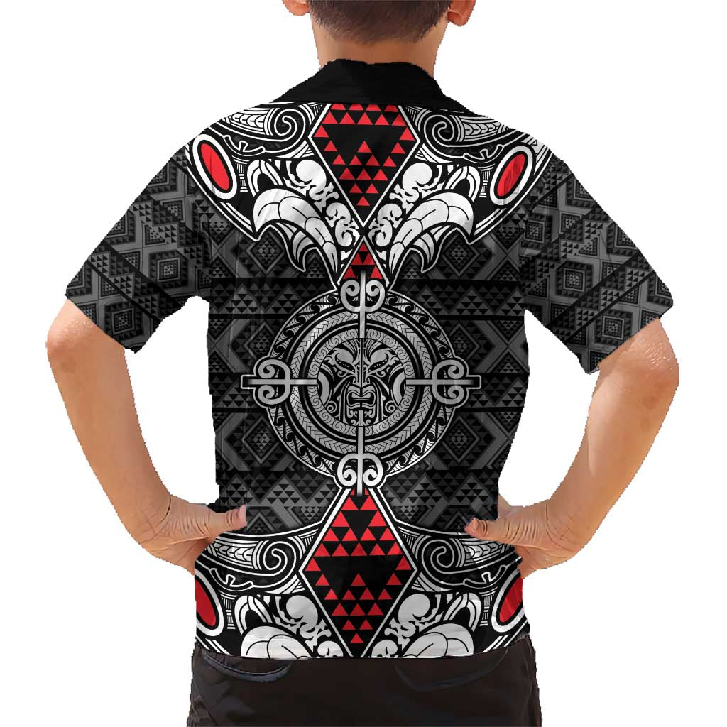 Black Aotearoa Tanilo Motif Hawaiian Shirt Vintage Maori New Zealand Tribal Art Pattern LT9 - Polynesian Pride
