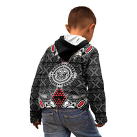 Black Aotearoa Tanilo Motif Kid Hoodie Vintage Maori New Zealand Tribal Art Pattern