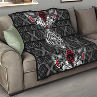 Black Aotearoa Taniko Motif Quilt Vintage Maori New Zealand Tribal Art Pattern