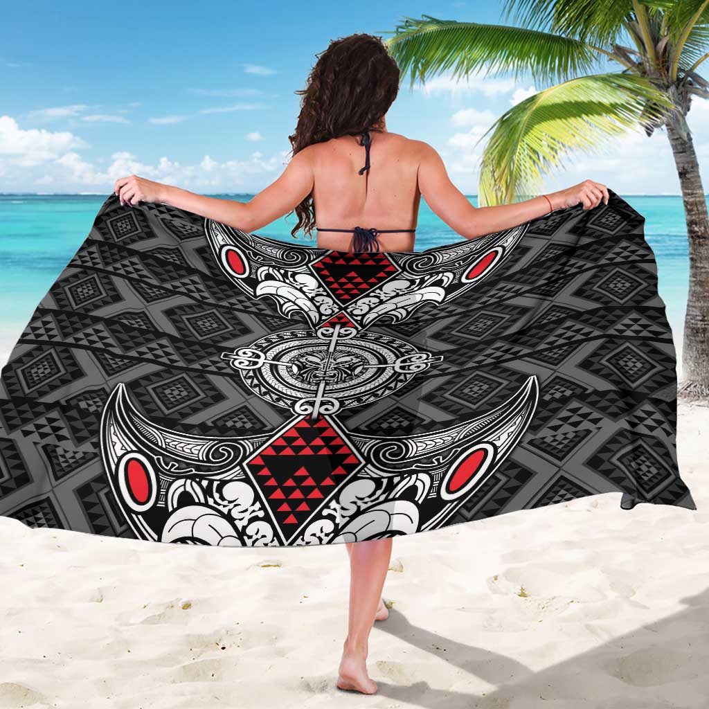 Black Aotearoa Taniko Motif Sarong Vintage Maori New Zealand Tribal Art Pattern