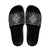 Black Aotearoa Taniko Motif Slide Sandals Vintage Maori New Zealand Tribal Art Pattern - Polynesian Pride