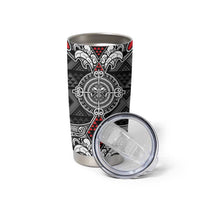 Black Aotearoa Taniko Motif Tumbler Cup Vintage Maori New Zealand Tribal Art Pattern