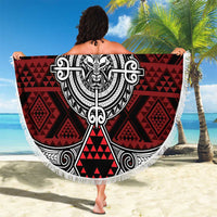 Red Aotearoa Taniko Motif Beach Blanket Vintage Maori New Zealand Tribal Art Pattern LT9 - Polynesian Pride