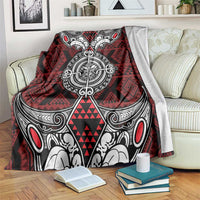 Red Aotearoa Taniko Motif Blanket Vintage Maori New Zealand Tribal Art Pattern LT9 Red - Polynesian Pride