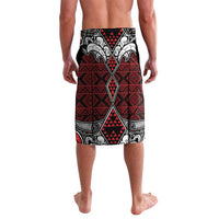 Red Aotearoa Tanilo Motif Lavalava Vintage Maori New Zealand Tribal Art Pattern