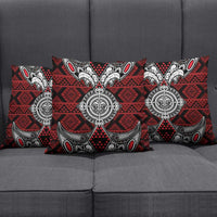 Red Aotearoa Taniko Motif Pillow Cover Vintage Maori New Zealand Tribal Art Pattern - Polynesian Pride