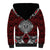 Red Aotearoa Tanilo Motif Sherpa Hoodie Vintage Maori New Zealand Tribal Art Pattern