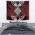 Red Aotearoa Taniko Motif Tapestry Vintage Maori New Zealand Tribal Art Pattern