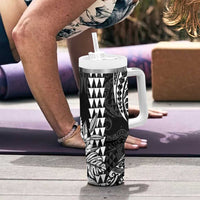 Kakau Polynesian Tribal Hawaiian Turtle Tumbler With Handle with Kanaka Maoli Black