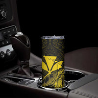 Kakau Polynesian Tribal Hawaiian Turtle Skinny Tumbler with Kanaka Maoli Yellow