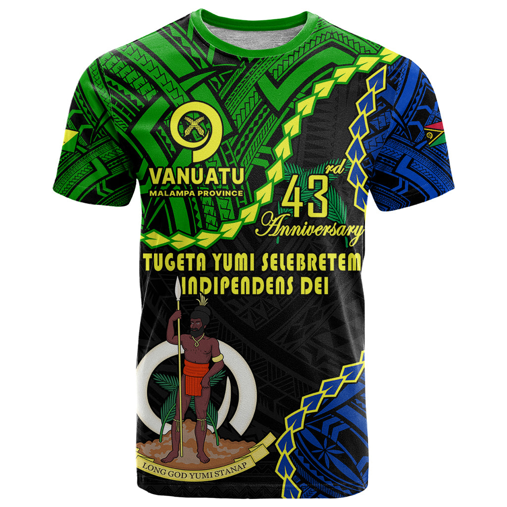 Polynesian Pride Malampa Province 43rd Anniversary Vanuatu T Shirt Tugeta Yumi Selebretem Indipendens Dei LT9 Green - Polynesian Pride