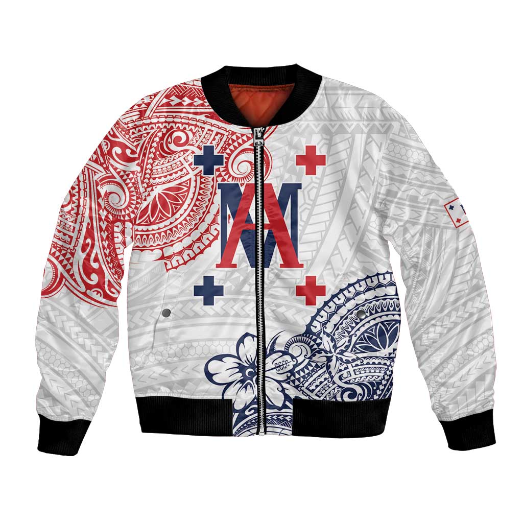 Kingdom of Uvea 1842-1860 Personalized Bomber Jacket Wallis and Futuna Polynesian Tribal Pattern LT9 Unisex White - Polynesian Pride