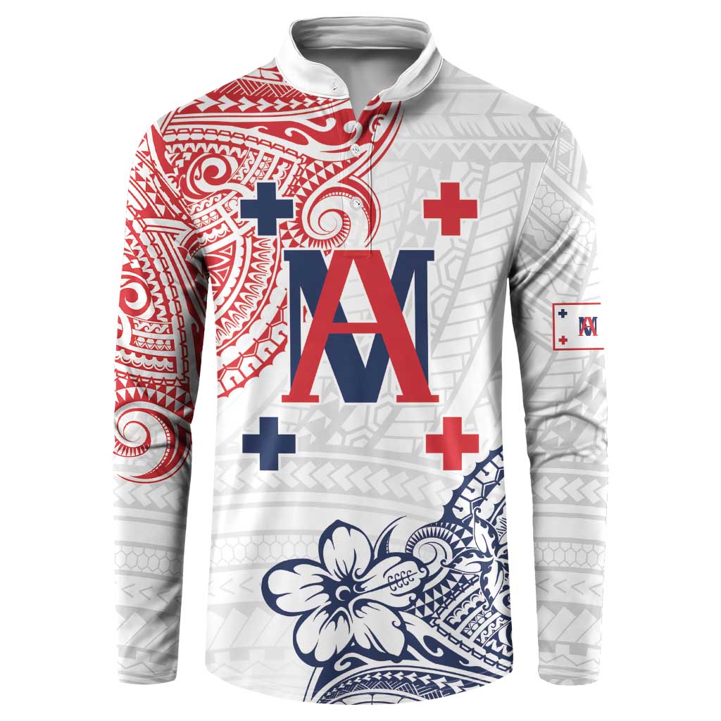 Kingdom of Uvea 1842-1860 Personalized Button Sweatshirt Wallis and Futuna Polynesian Tribal Pattern