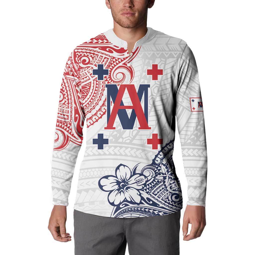 Kingdom of Uvea 1842-1860 Personalized Button Sweatshirt Wallis and Futuna Polynesian Tribal Pattern LT9 - Polynesian Pride