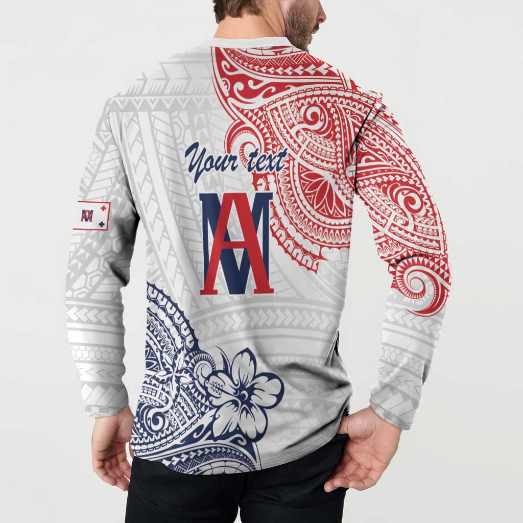 Kingdom of Uvea 1842-1860 Personalized Button Sweatshirt Wallis and Futuna Polynesian Tribal Pattern LT9 - Polynesian Pride
