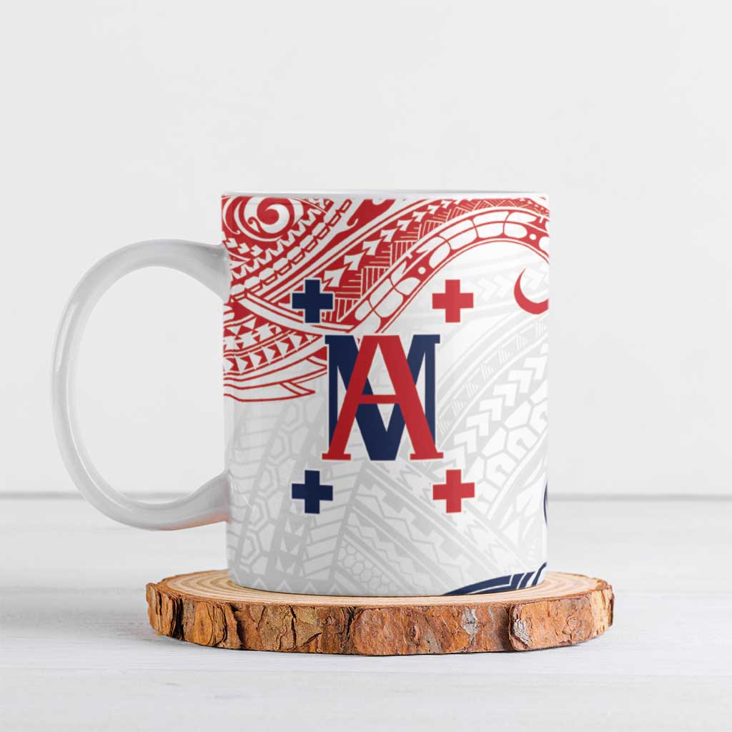 Kingdom of Uvea 1842-1860 Personalized Ceramic Mug Wallis and Futuna Polynesian Tribal Pattern - Polynesian Pride