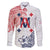 Kingdom of Uvea 1842-1860 Personalized Family Matching Off The Shoulder Long Sleeve Dress and Hawaiian Shirt Wallis and Futuna Polynesian Tribal Pattern