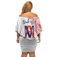 Kingdom of Uvea 1842-1860 Personalized Family Matching Off Shoulder Short Dress and Hawaiian Shirt Wallis and Futuna Polynesian Tribal Pattern