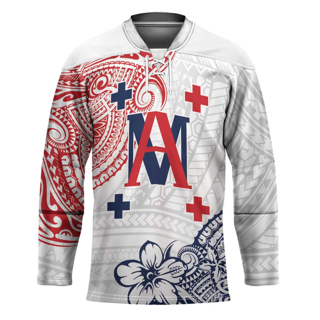 Kingdom of Uvea 1842-1860 Personalized Hockey Jersey Wallis and Futuna Polynesian Tribal Pattern - Polynesian Pride