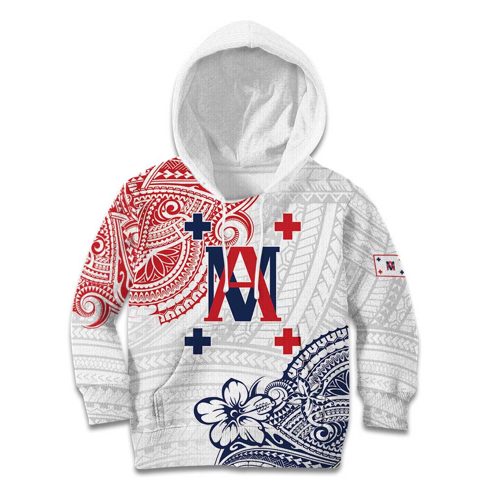 Kingdom of Uvea 1842-1860 Personalized Kid Hoodie Wallis and Futuna Polynesian Tribal Pattern LT9 Hoodie White - Polynesian Pride