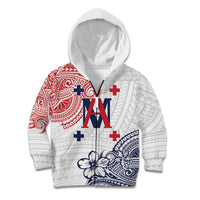 Kingdom of Uvea 1842-1860 Personalized Kid Hoodie Wallis and Futuna Polynesian Tribal Pattern LT9 Zip Hoodie White - Polynesian Pride