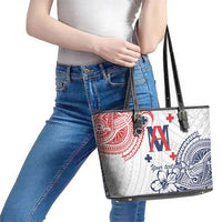 Kingdom of Uvea 1842-1860 Personalized Leather Tote Bag Wallis and Futuna Polynesian Tribal Pattern