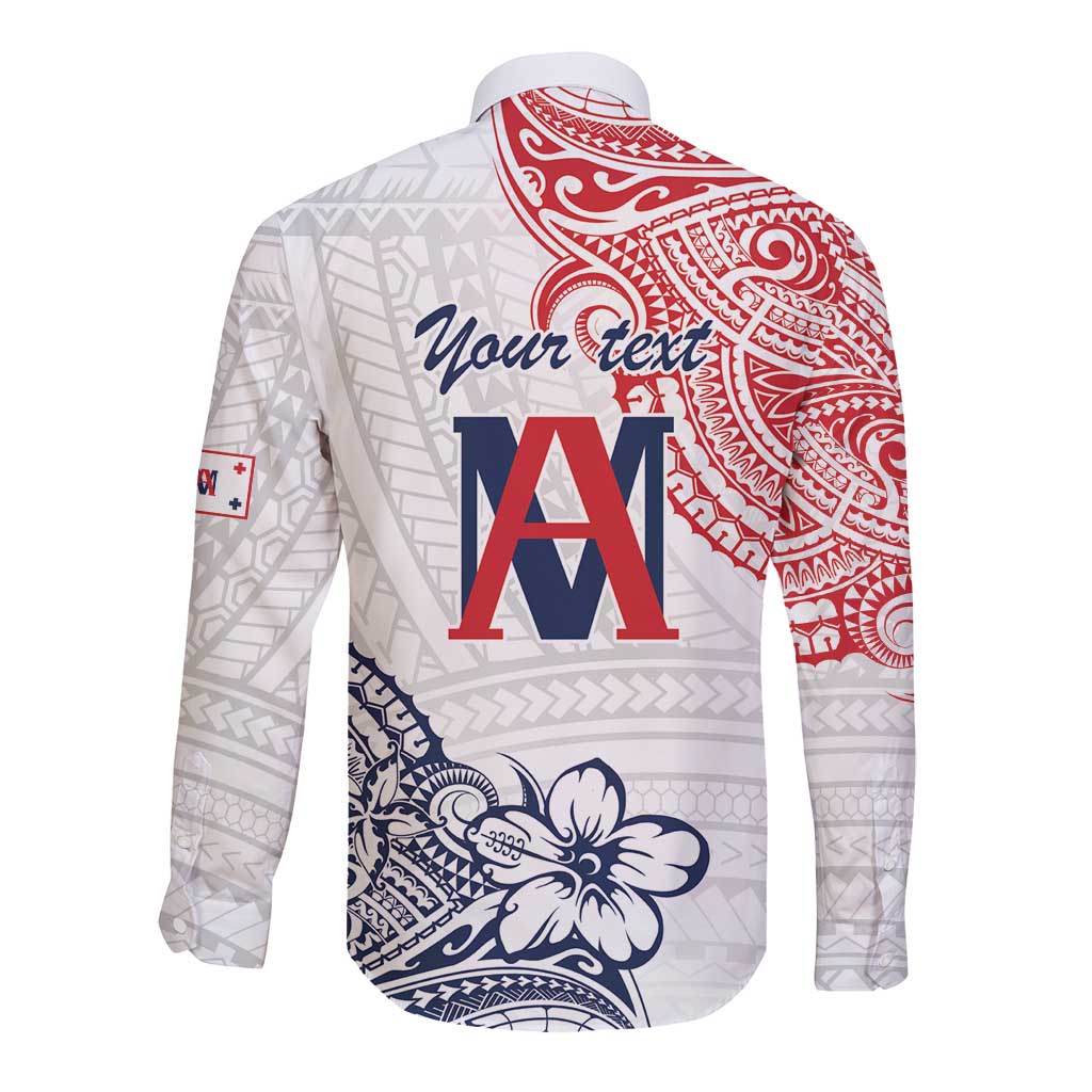 Kingdom of Uvea 1842-1860 Personalized Long Sleeve Button Shirt Wallis and Futuna Polynesian Tribal Pattern LT9 - Polynesian Pride