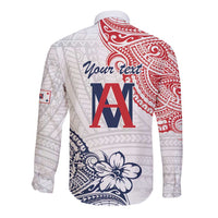 Kingdom of Uvea 1842-1860 Personalized Long Sleeve Button Shirt Wallis and Futuna Polynesian Tribal Pattern LT9 - Polynesian Pride