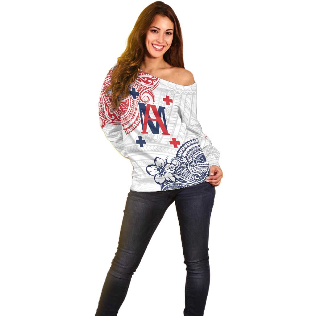 Kingdom of Uvea 1842-1860 Personalized Off Shoulder Sweater Wallis and Futuna Polynesian Tribal Pattern