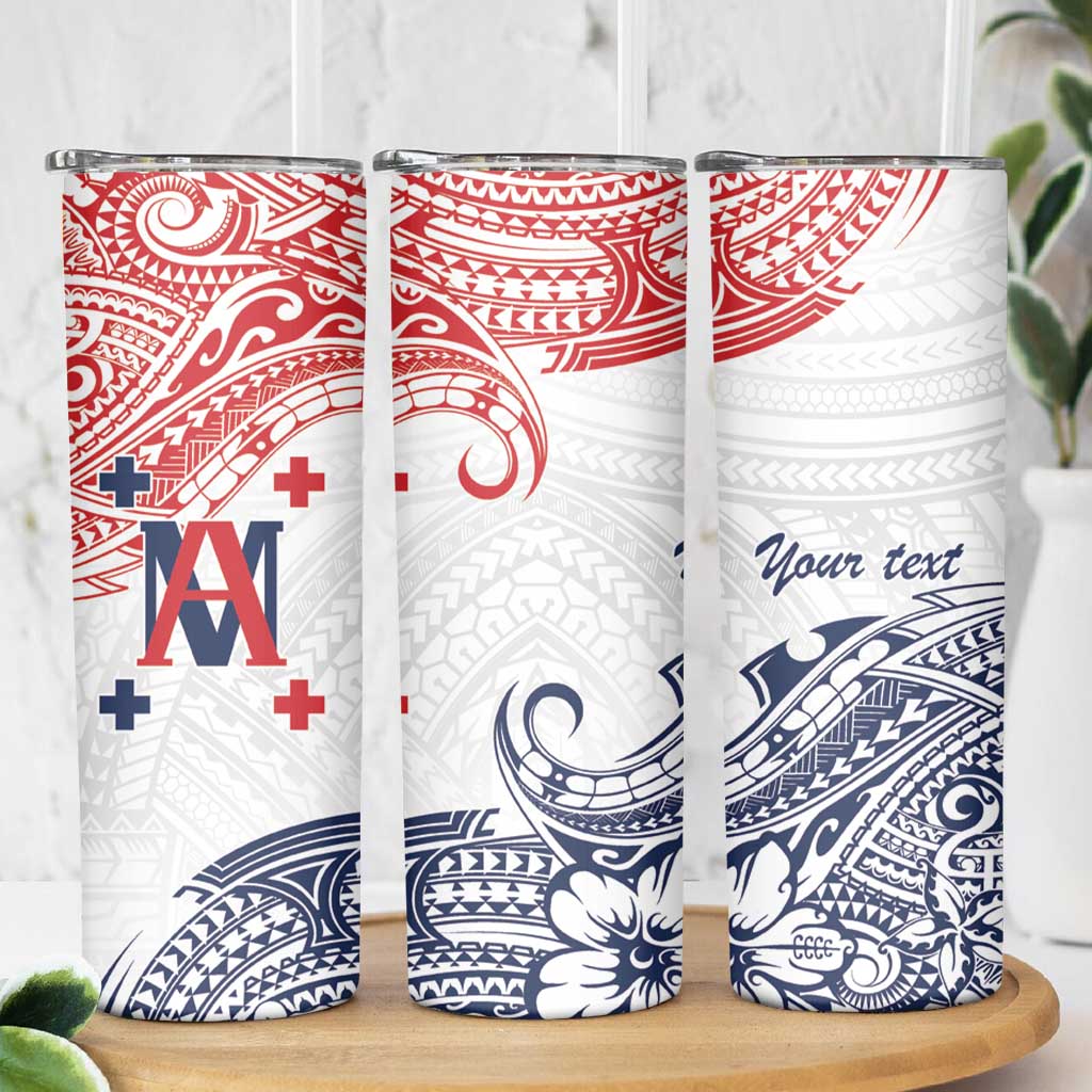 Kingdom of Uvea 1842-1860 Personalized Skinny Tumbler Wallis and Futuna Polynesian Tribal Pattern