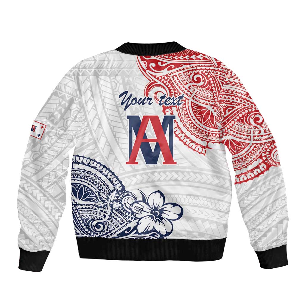 Kingdom of Uvea 1842-1860 Personalized Sleeve Zip Bomber Jacket Wallis and Futuna Polynesian Tribal Pattern LT9 - Polynesian Pride