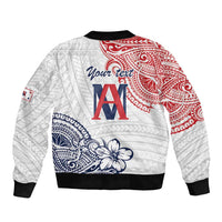 Kingdom of Uvea 1842-1860 Personalized Sleeve Zip Bomber Jacket Wallis and Futuna Polynesian Tribal Pattern LT9 - Polynesian Pride