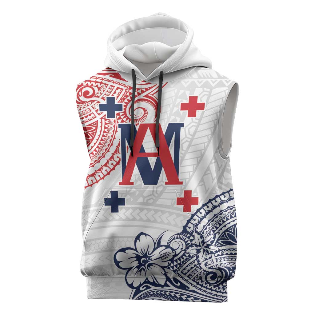 Kingdom of Uvea 1842-1860 Personalized Sleeveless Hoodie Wallis and Futuna Polynesian Tribal Pattern - Polynesian Pride