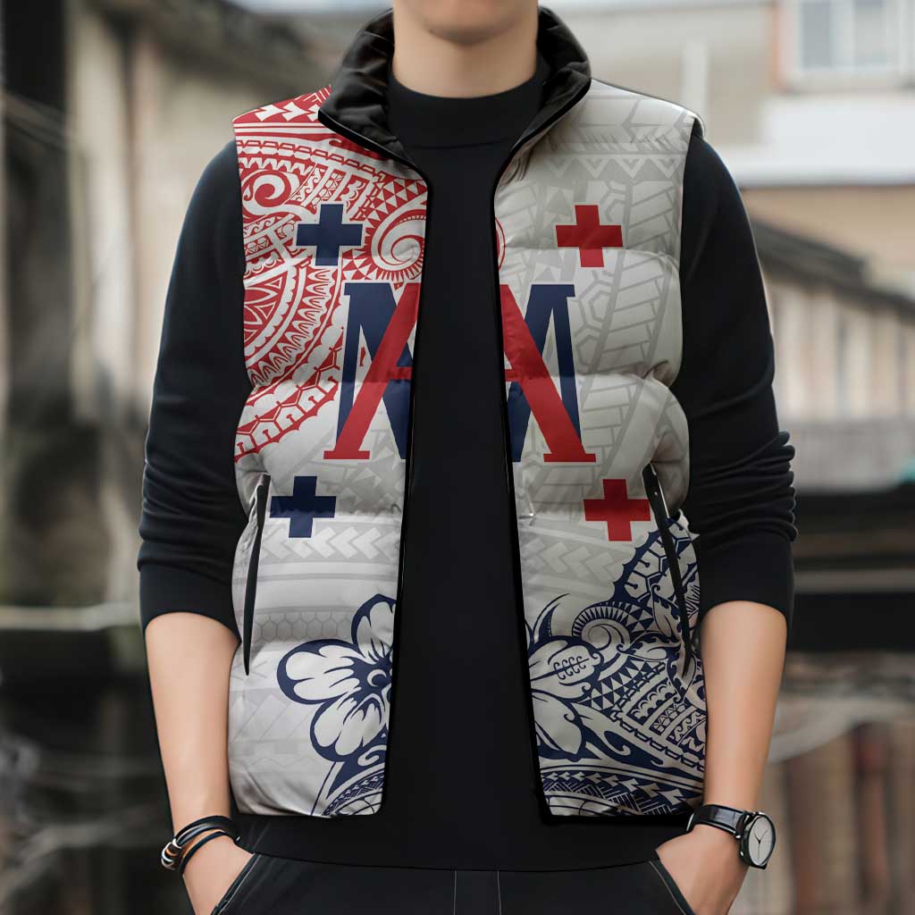 Kingdom of Uvea 1842-1860 Personalized Sleeveless Puffer Jacket Wallis and Futuna Polynesian Tribal Pattern - Polynesian Pride