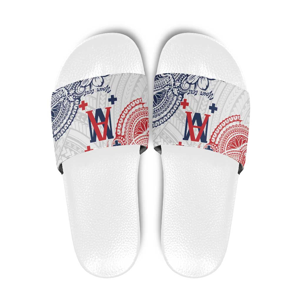 Kingdom of Uvea 1842-1860 Personalized Slide Sandals Wallis and Futuna Polynesian Tribal Pattern - Polynesian Pride