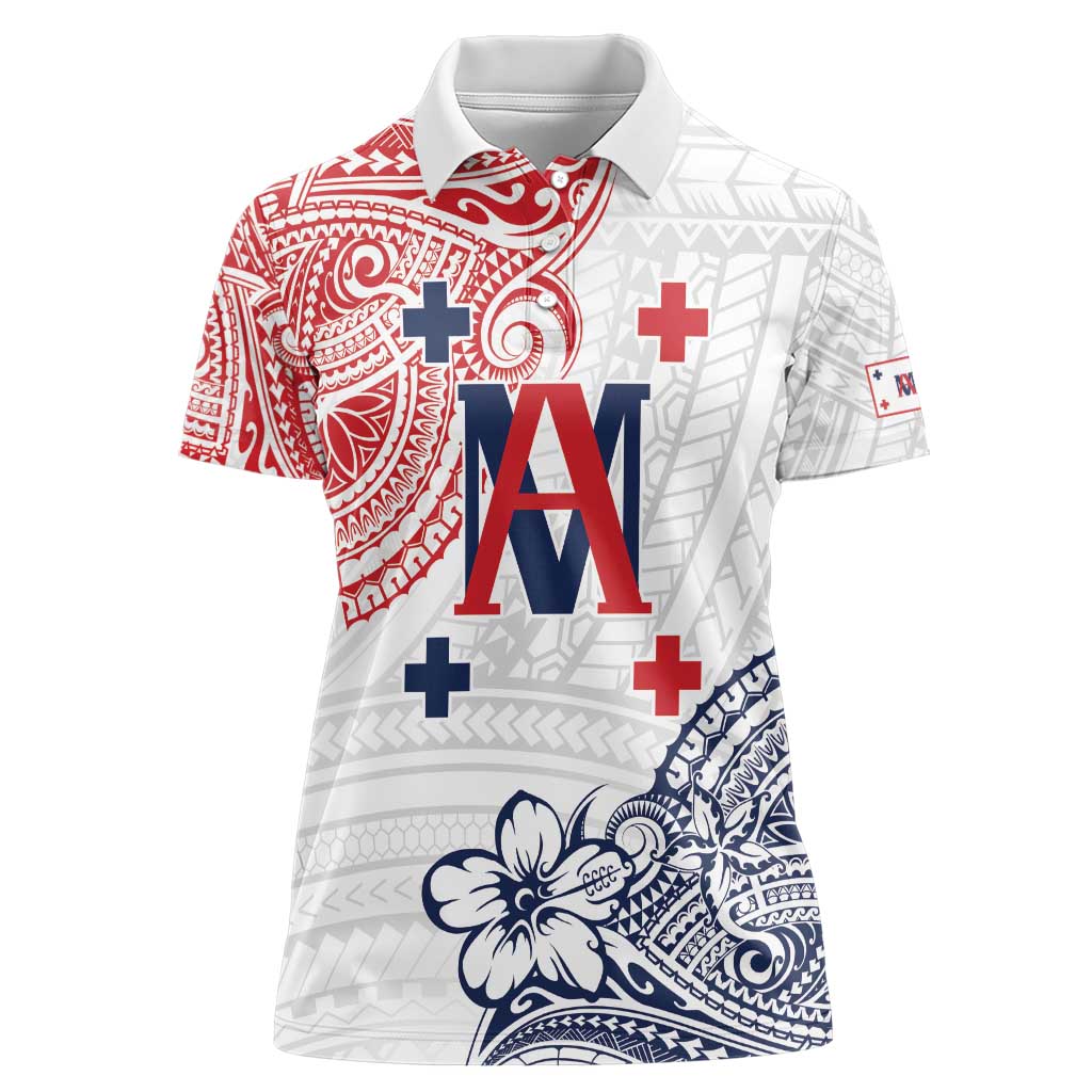 Kingdom of Uvea 1842-1860 Personalized Women Polo Shirt Wallis and Futuna Polynesian Tribal Pattern