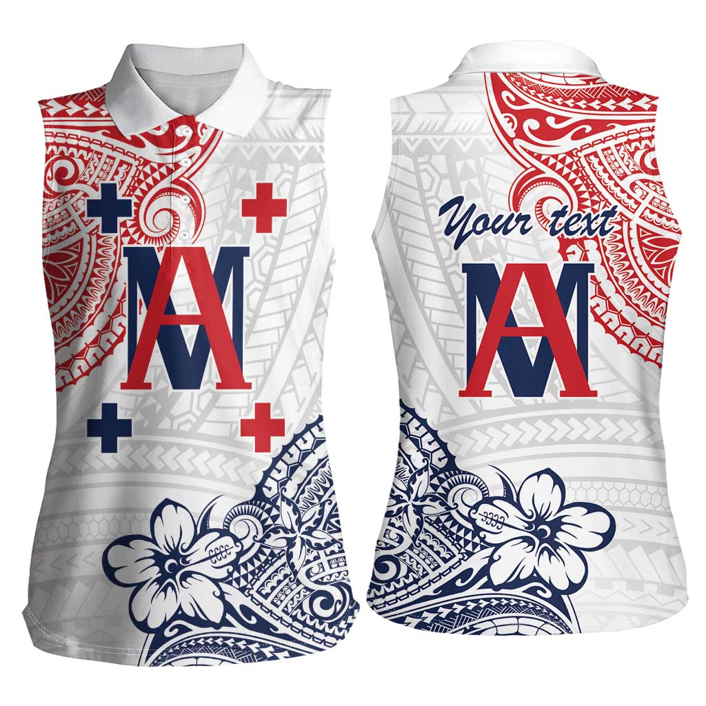 Kingdom of Uvea 1842-1860 Personalized Women Sleeveless Polo Shirt Wallis and Futuna Polynesian Tribal Pattern
