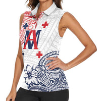 Kingdom of Uvea 1842-1860 Personalized Women Sleeveless Polo Shirt Wallis and Futuna Polynesian Tribal Pattern